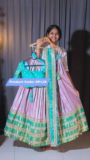 [DP136] Premium Pattu Ready-Wear Half Saree
