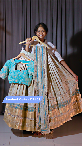 [DP108] Premium Pattu Ready-Wear Half Saree