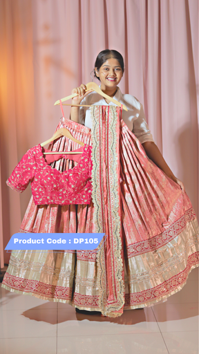 [DP105] Premium Pattu Ready-Wear Half Saree