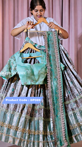 [DP089] Premium Pattu Ready-Wear Half Saree  ( Restock )