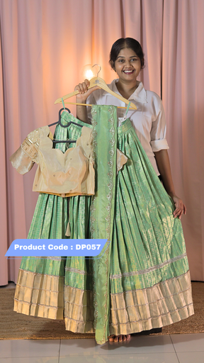 [DP057] Premium Pattu Ready-Wear Half Saree ( Restock )