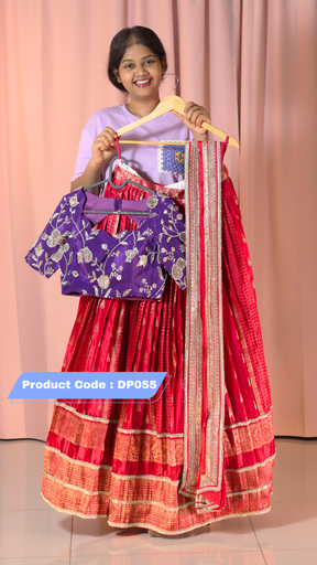 [DP055] Premium Pattu Ready-Wear Half Saree ( Restock )