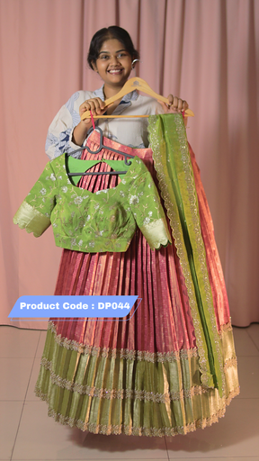 [DP044] Premium Pattu Ready-Wear Half Saree