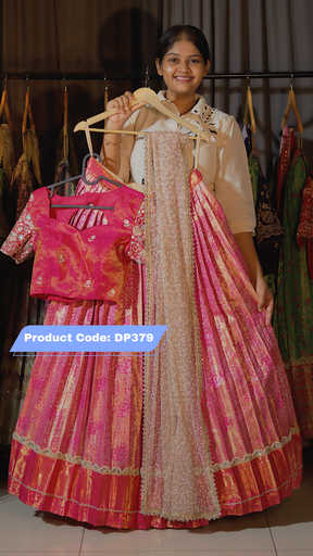 [DP379] DP379 - Premium Pattu Ready-Wear Half Saree